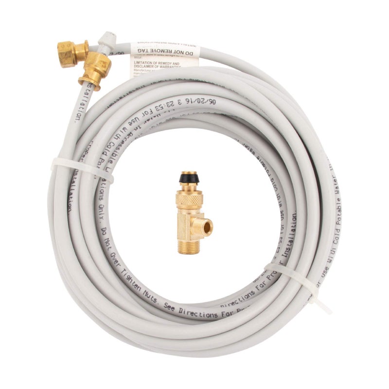 JS Jackson Supplies Ice Maker Installation Kit 25 Feet of PEX Tubing for Appliance Water Lines with Stop Tee, 1/4" Compression Fittings, for Potable Drinking Water - Image 1